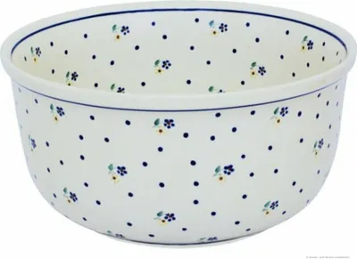 Produktbild von Original Bunzlauer Keramik 4 Liter Schüssel Schale XL Ø27cm mit Muster Innen Salatschüssel Suppenschüssel Beilagenschüssel Obstschale [Form 1] robust und dickwandig im Design 111
