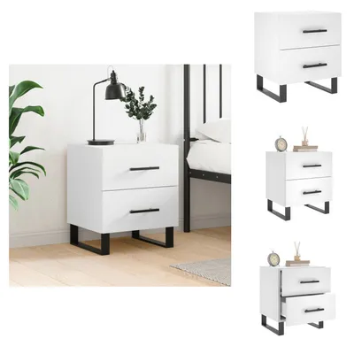 Obrázek produktu pro vidaXL Noční stolek bílý 40x35x47,5 cm materiál na bázi dřeva - Noční stolky