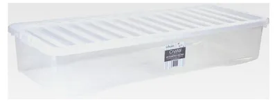 Produktbild von Transparente Unterbettbox mit Deckel, 55 Liter, stapelbar, Aufbewahrungsbox