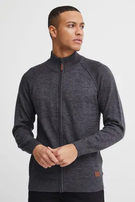 Produktbild von BLEND BHDaniri Herren Strickjacke Cardigan Feinstrick mit Stehkragen Reißverschluss Rippbündchen Baumwollmischung Regular fit