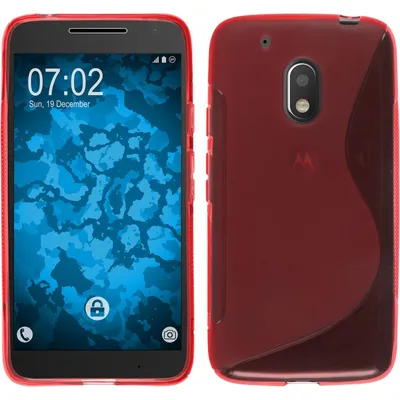 Produktbild von PhoneNatic Case kompatibel mit Motorola Moto G4 Play - rot Silikon Hülle S-Style + 2 Schutzfolien