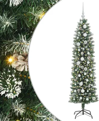 Produktbild von Künstlicher schlanker Weihnachtsbaum Grün und Weiß 150 cm