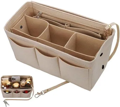 Image de Organiseur de sac à main pour femme, beige, taille moyenne