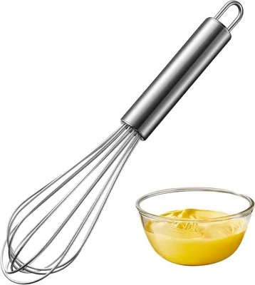 Produktbild von Rostfreie Schlagrahm-Rührbesen 1 Stück, 22 cm, Halbautomatisches Design, Spülmaschinenfest, Für Professionelle Küche