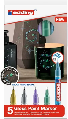 Produktbild von Glanzlack-Marker edding 780 0,8mm metallic VE=8x5 Farben