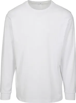 Produktbild von Build Your Brand BY091 | Herren Longsleeve Tee with cuffrib - Farbe: White - Größe: XS