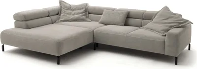 Produktbild von KAWOLA Sofa DELIA Ecksofa Cord steingrau Recamiere links
