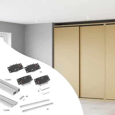 Produktbild von Emuca Flow 2-Aufbausystem im Bausatzformat für einen Schrank mit 2