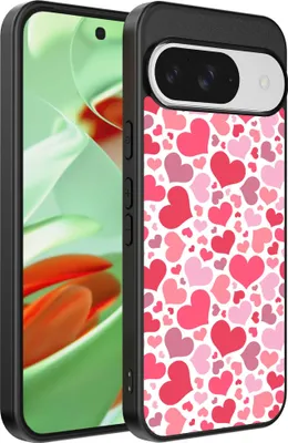 Produktbild von Geeignet für Google Pixel 9 Pro Phone Case mit Herzen Print - Hearts Design TPU Backcover Case - Kids Case mit Herzen Design - Smartphonics