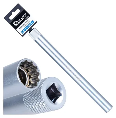 Obrázok produktu pre Nástrčná hlavica - kľúč na sviečky, 16mm, 3/8'', 250mm, tenkostenná, CrV, Geko