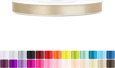 Produktbild von Satinband 6mm Gold - 25 Meter Rolle Geschenk- & Schleifenband