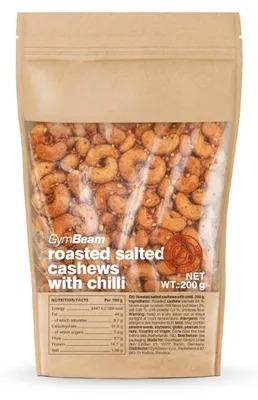Image de GymBeam - Noix de cajou grillées au sel de thé et au piment, 200 g