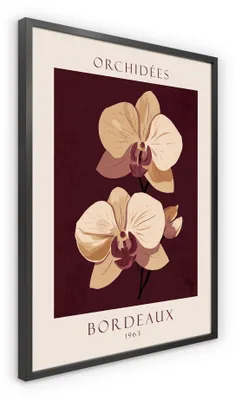Produktbild von STYLER Wandbild 50x70 cm Cream Orchids Blumenbild Orchideen Bild Pflanzenbild Poster Wanddeko Wohnzimmer Schlafzimmer Rahmen