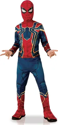 Produktbild von Iron Spider-Lizenzkostüm Infinity War™ für Kinder blau-rot-gold 7 bis 8 Jahre (122 bis 128 cm)