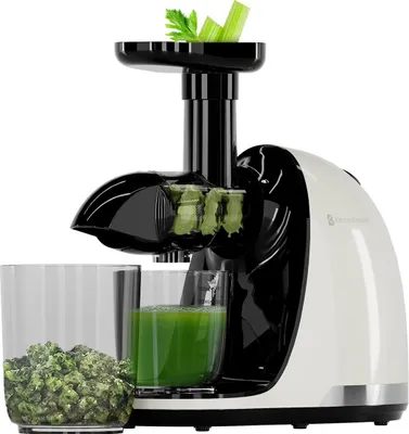 Produktbild von KitchenBrothers Slow Juicer - Entsafter - Obst- und Gemüsepresse - 700ml - Mit Fruchtfleischbehälter - Champagner