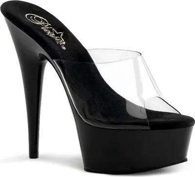 Produktbild von DELIGHT-601 Damen Slipper von Pleaser, Transparent Schwarz , EU 40, US 10
