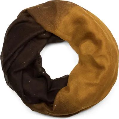 Produktbild von styleBREAKER Damen Loop Schlauchschal mit mehrfarbigem Farbverlauf und Glitzer, Glitzerschal, Pailletten, Schal, Tuch 01017033