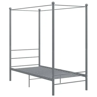 Immagine prodotto di vidaXL Letto a baldacchino in metallo grigio 90x200 cm