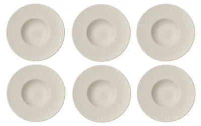 Imagen del producto de Juego de platos hondos de porcelana de alta calidad, 27 cm de diámetro, juego de 6 unidades