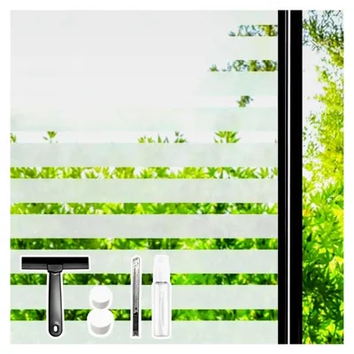 Produktbild von Fensterfolie Milchglas Selbstklebend Sichtschutz (44,3 x 200 cm, Streifen)