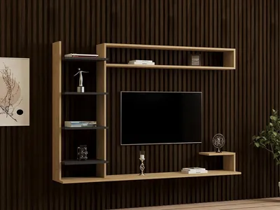 Imagen del producto de Skye Decor, Noble - Noble CTN, Saphir, Anthrazit, Muebles para televisión, 121,8 x 180 x 29,6 cm, Tablero de partículas con recubrimiento de melamina al 100%
