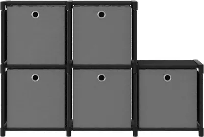 Produktbild von vidaXL Würfelregal mit 5 Boxen Schwarz 103x30x72,5 cm Stoff