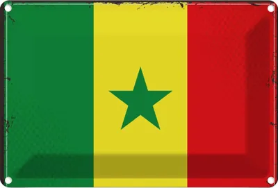 Produktbild von vianmo Blechschild 12x18 cm Senegal Flagge Fahne Wappen