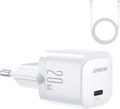 Immagine prodotto di Joyroom JR-TCF02 Mini caricatore USB-C 20W PD con cavo da USB-C a Lightning, bianco