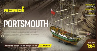 Produktbild von MAMOLI Portsmouth 1796 Bausatz 1:64