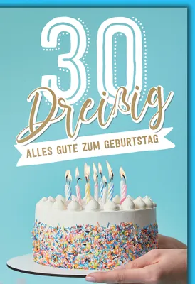 Produktbild von 30. Geburtstag Torte alles Gute Glückwunschkarte mit Umschlag