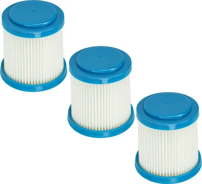 Produktbild von vhbw 3x Staubsaugerfilter kompatibel mit Black & Decker FEJ520JF, SVJ520B, FEJ520JFS, SVJ520BFS Staubsauger - HEPA-Filter/Faltenfilter Blau Weiß