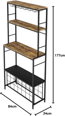 Zdjęcie produktu dla Lenmar, regał na wino z metalu, na butelki, LOFT 2-21, 177 x 80 x 34 cm, 21 butelek, wino, regał na butelki, regał do piwnicy, uchwyt na butelki