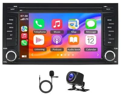 Obrázek produktu pro Autorádio Android 14 s 4+64G, podpora bezdrátového Carplay a Android Auto, 7" dotykový displej, GPS, Bluetooth, DAB