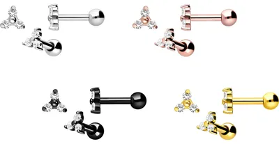 Produktbild von Ohrpiercing Chirurgenstahl Ohrpiercing KRISTALLBLUME