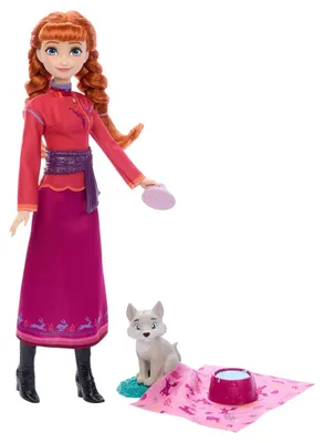 Productafbeelding van Disney, De Eiskoningin: Anna-modepop en speelfiguren van wolfjongen. Anna-modepop