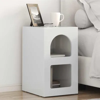 Immagine prodotto di Maison Exclusive - Comodino ELST bianco lucido 29,5 x 33,5 x 50 cm