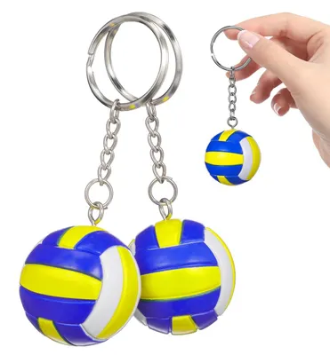 Productafbeelding van Set van 2 mini volleyball sleutelhangers voor sportliefhebbers