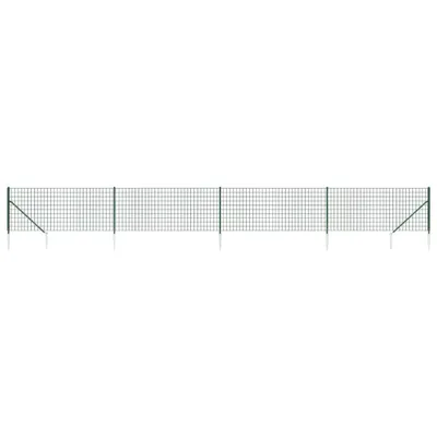 Produktbild von vidaXL Maschendrahtzaun mit Bodenhülsen Grün 0,8x10 m