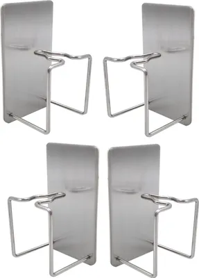 Produktbild von 4er Set Zahnbürstenhalter wand [ohne Bohren] - Elektrozahnbürstenhalter selbstklebend für Badezimmer | 4 Stück Zahnbürstenhalterung aus Edelstahl | Wandmontage | Zahnputzbecher Halterung [silber]