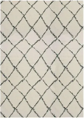 Zdjęcie produktu dla Naturalno-czarny bawełniany dywan w romby 160x230