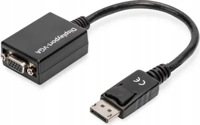 Produktbild von DIGITUS DisplayPort Ad/Konverter DP - HD15 St/Bu, 15cm schwarz