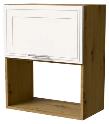 Productafbeelding van Magnetronoven-inbouw kast SALO 60x72 cm, mat, kleur naar keuze (SL-W2MK/60), mat wit, eikenhout Artisan