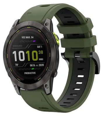 Obrázek produktu pro Pro Garmin Enduro 3 Dvoubarevný sportovní silikonový řemínek 26 mm Dark Green / Black