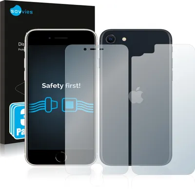 A product shot of screen protectors for an iPhone, with packaging in the background.
