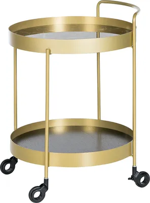 Produktbild von home24 Servierwagen - Keramik / Stahl - Marmor Braun Nachbildung / Gold