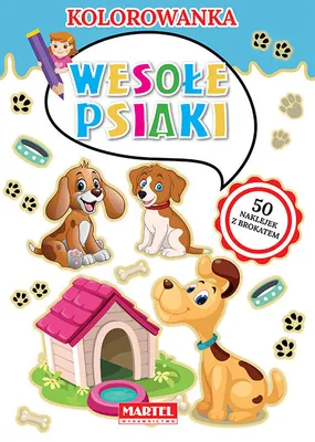 Immagine prodotto di Kolorowanka Wesołe psiaki z naklejkami z brokatem