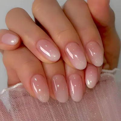 Produktbild von Künstliche Nägel French Press on Nails, Kurze Mandel, Rosa Farbverlauf, 24 Stück