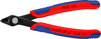 Produktbild von Knipex Electronic-Super-Knips brüniert 2 Komponenten-Griff mit kleiner Facette - 78 81 125 SB