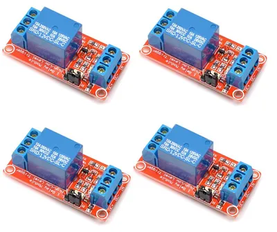 4x 12V 1-Kanal Relais Modul mit Optokoppler, 10A
