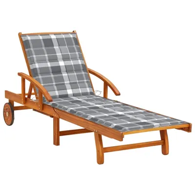 Image de vidaXL Bain de soleil avec support acacia massif